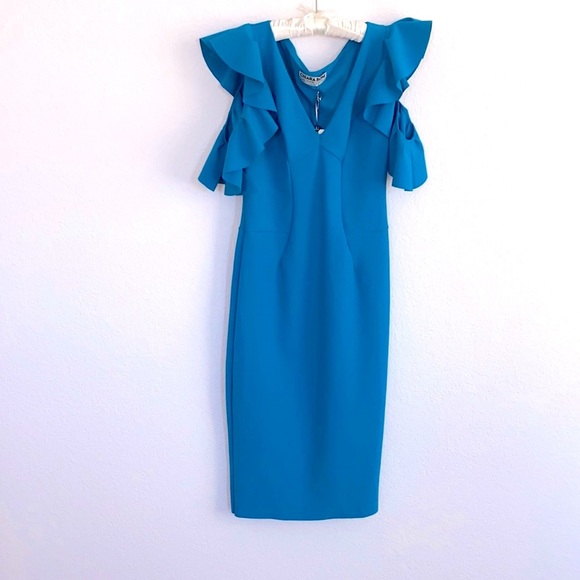 CHIARA BONI V-Neck Knee-Length Dress Size: Small Sz 42 - Picture 1 of 16